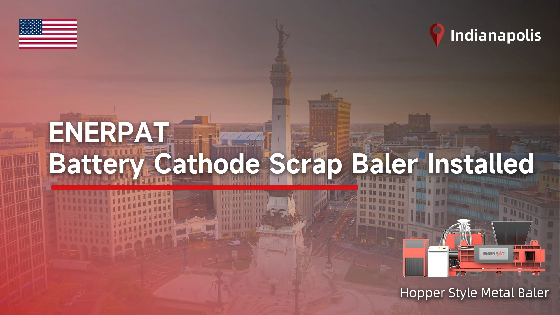 Indianapolis, IN: ENERPAT Battery Cathode Scrap Baler Installed Indianapolis, IN: ENERPAT Battery Cathode Scrap Baler Installed